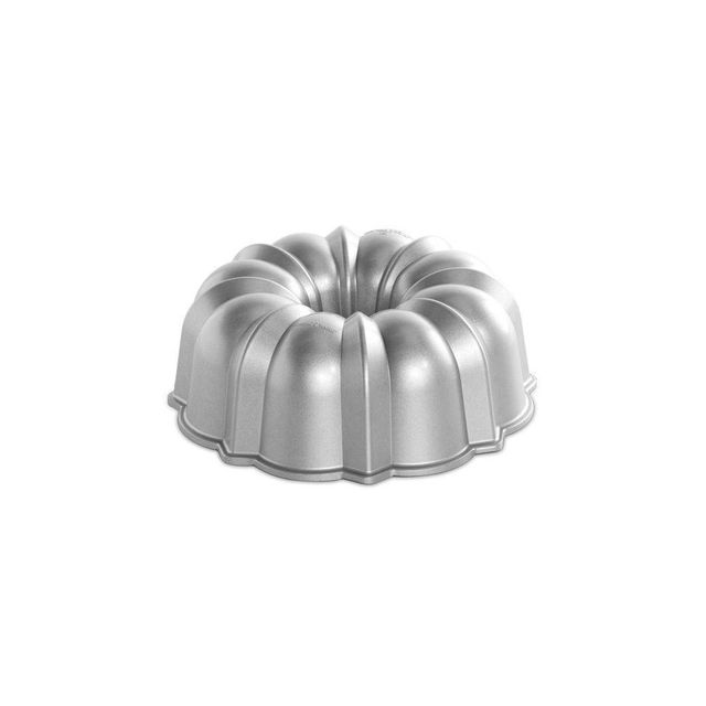 Nordic Ware 12 Cup Bundt Pan Silver: Cast Aluminum Nonstick Baking Pan, Oven-Safe, Hand Wash, Round Shape, Lifetime Warranty