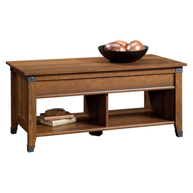 Carson Forge Lift-Top Coffee Table: Sauder, Hidden Storage, Wrought-Iron Accents