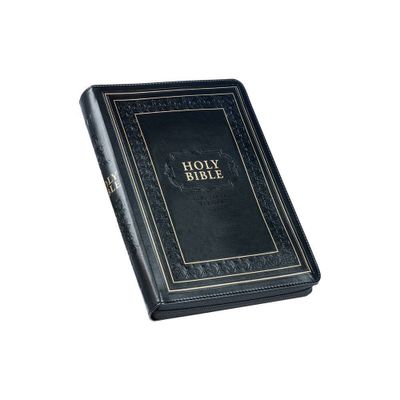 KJV Holy Bible, Giant Print Full-size Faux Leather Red Letter Edition -  Thumb Index & Ribbon Marker, King James Version, Dark Brown