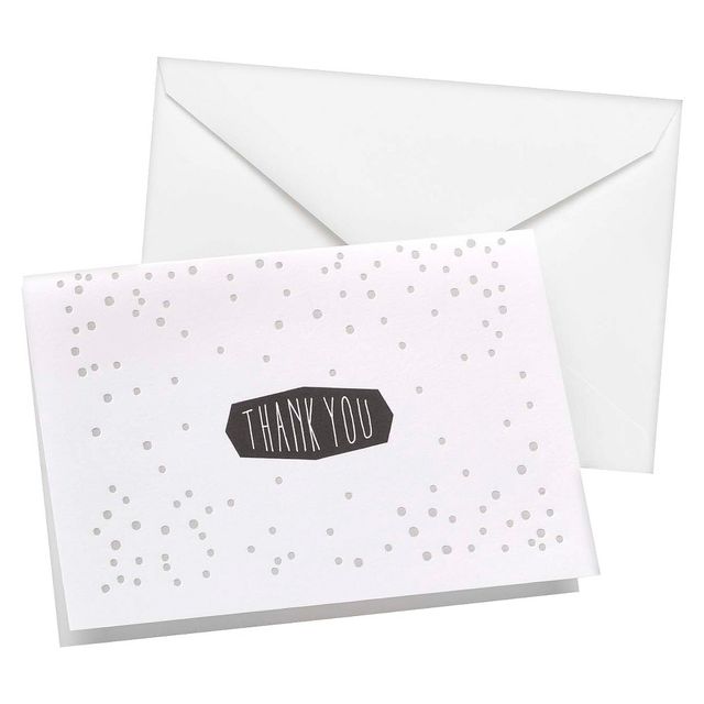 50ct Polka Dot Wedding Collection Thank You Cards Silver: Bridal Shower Stationery Pack with Envelopes by Hortense B. Hewitt