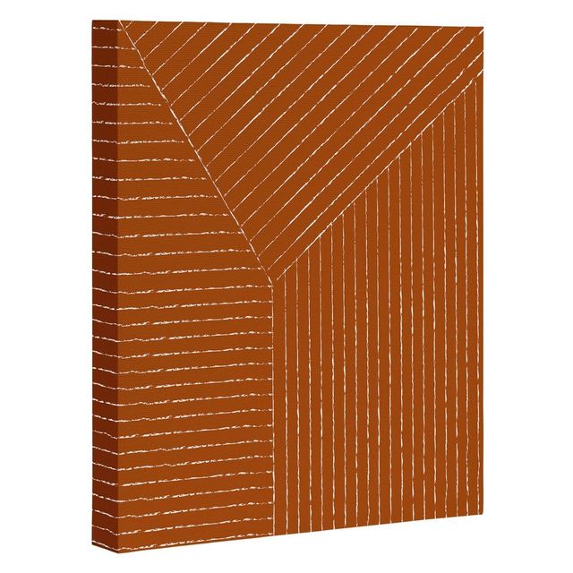 Summer Sun Home Art Lines Rust Unframed Wall Canvas