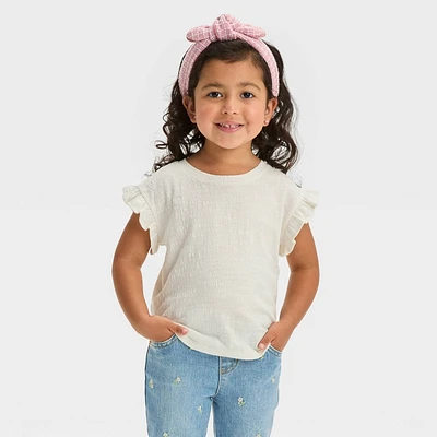 Toddler Girl Pucker Knit Short Sleeve Top