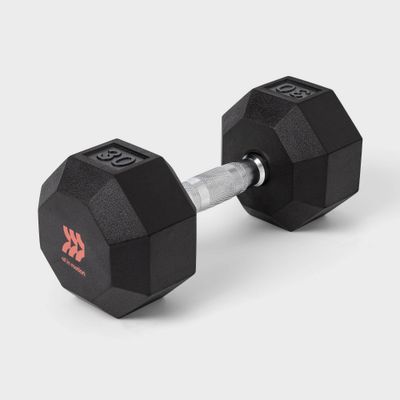 Hex Dumbbell 30lbs Black - All in Motion