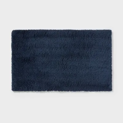 24x40 Spa Plush Bath Rug Navy - Threshold