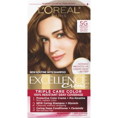 LOreal Paris Excellence Triple Protection Permanent Hair Color - 6.3 fl oz - 5G M Golden Brown - 1 Kit