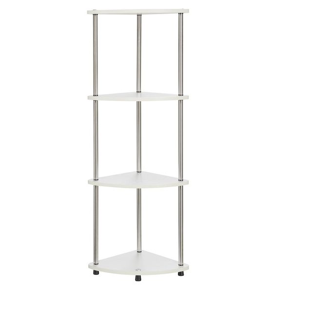 32.5 3 Tier Folding Metal Shelf White - Breighton Home