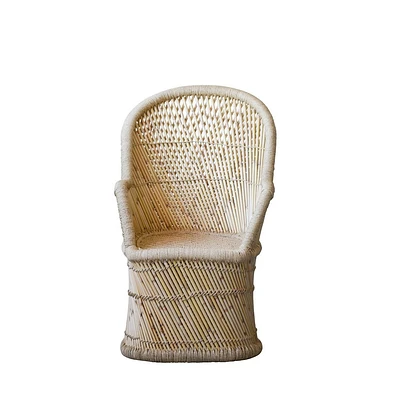 Storied Home Bamboo and Rope Chair Brown: Hand-Woven, Mango Wood Frame, No Assembly Required