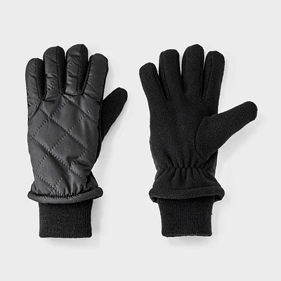 Kids Diamond Quilt Ribbed Cuff Gloves