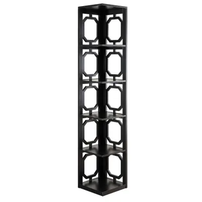 63.75 Omega 5 Tier Corner Bookcase - Home