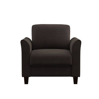 Lifestyle Solutions Willow Microfiber Chair with Rolled Arms  : Upholstered Accent, High-Density Foam