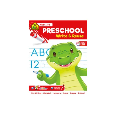 School Zone Preschool Write & Reuse Workbook - (Spiral Bound)