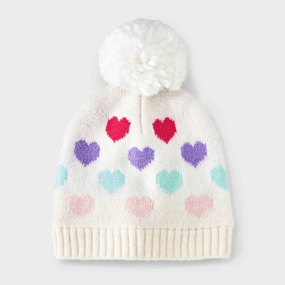 Girl Heart Jacquard Beanie Hat - Cat & Jack White