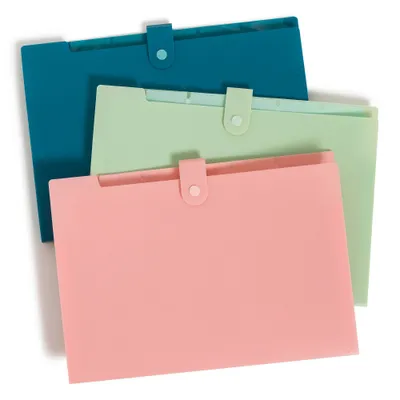 U Brands 3pk Poly Expandable File Holder Soft Summer