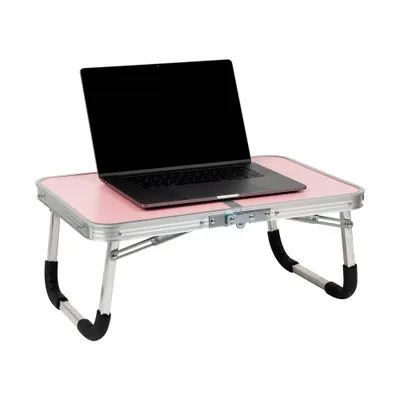 Folding Lap Tray Desk Pink - Mind Reader: Portable Foldable Lap Desk for Laptop & Eating, MDF & Aluminum, No Assembly Required