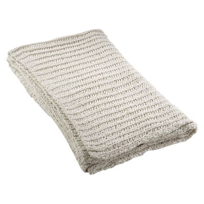 50x60 Knitted Designed Throw Blanket Ivory - Saro Lifestyle