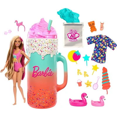 Barbie Pop Reveal Rise & Surprise Gift Set with Scented Doll, Squishy Scented Pet & More, 15+ Surprises