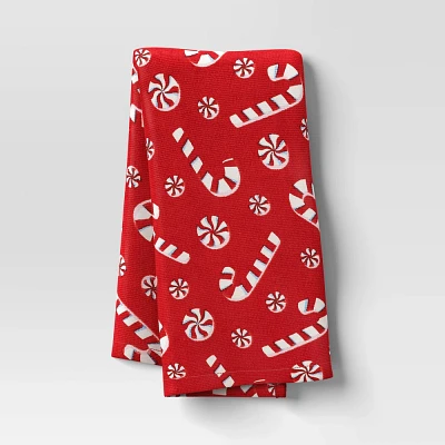 Christmas Peppermint Swirl Kitchen Towel - Wondershop