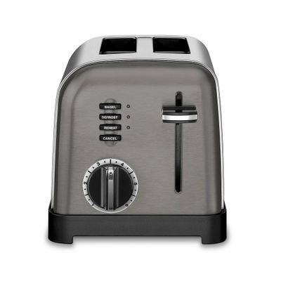 Cuisinart 2-Slice Classic Toaster - Black Stainless Steel - CPT-160BKSP1: Bagel & Reheat Options, Self-Centering Slots