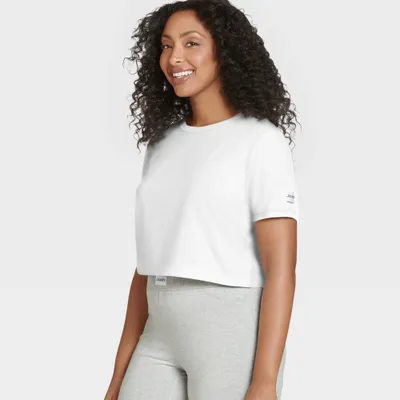 Jockey Generation Womens Organic Cotton tretch Cropped T-hirt - White