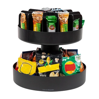 Mind Reader 2-Tier Snack Carousel Black: Coffee Bar & Maker Accessories, Caddy, Filters Replacement