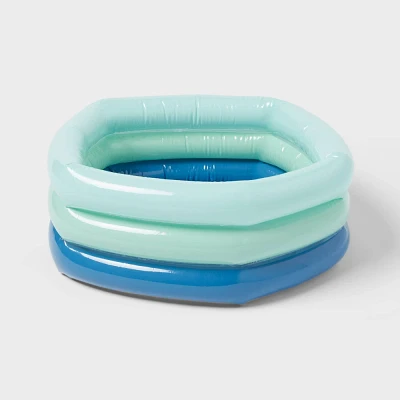 5.91 x 1.97 x 7.87 Mini 3 Ring Pool 43 gal Oval Kiddie Pool  - Sun Squad