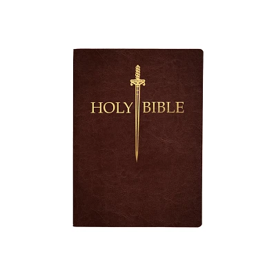 KJV Sword Bible, Large Print, Mahogany Genuine Leather, Thumb Index - (King James Version Sword Bible) by Whitaker House (Leather Bound)