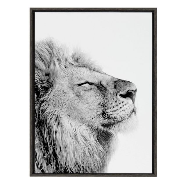 23 x 33 Sylvie Self Actualization Lion Framed Canvas Wall Art by Amy Peterson Gray - Kate and Laurel