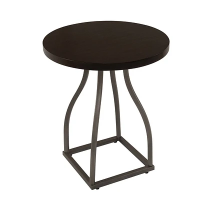 HomePop Lindsay Metal Base Accent Table Umber