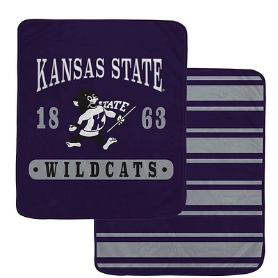 NCAA Kansas State Wildcats Varsity Plaque Double Sided Royal Plush Blanket