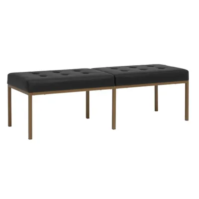 60 Wide Camber Modern Metal and Bonded Leather Bench