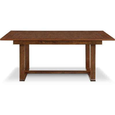 Wesley Extendable Dining Table Brown - ClickDecor: Seats Up to 8, Modern Style, Butterfly Leaf, Wood Frame