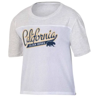 NCAA Cal Golden Bears Womens White Mesh Yoke T-hirt