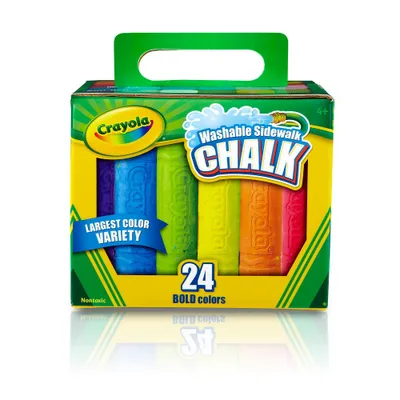 Crayola 24ct Washable Sidewalk Chalk - Bold Colors: Easter, Non-Toxic, Multicolor for Toddlers