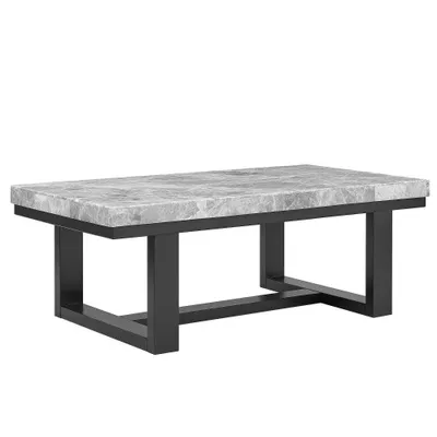 Lucca Gray Marble Cocktail Table Espresso - Steve Silver Co.