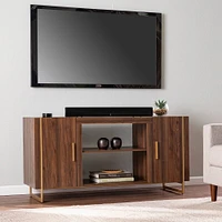 Farnsmet TV Stand for TVs up to 56 with Storage Brown/Gold - Aiden Lane: Media Console Table, Zinc Alloy Hardware