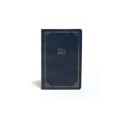 KJV Large Print Personal Size Reference Bible, Navy Leathertouch - by Holman Bible Publishers (Leather Bound)