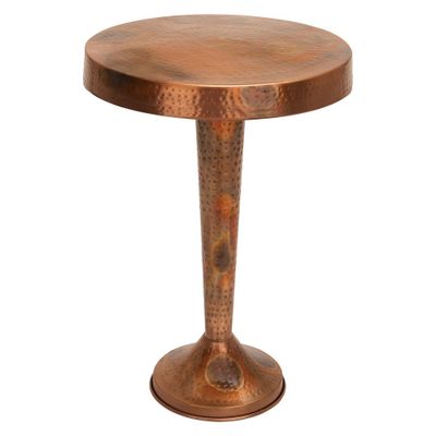 Metal Round Accent Table Tapered Pole Frame  - Olivia & May