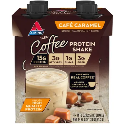 Atkins Meal Replacement Iced Coffee Protein Shake - Cafe Caramel