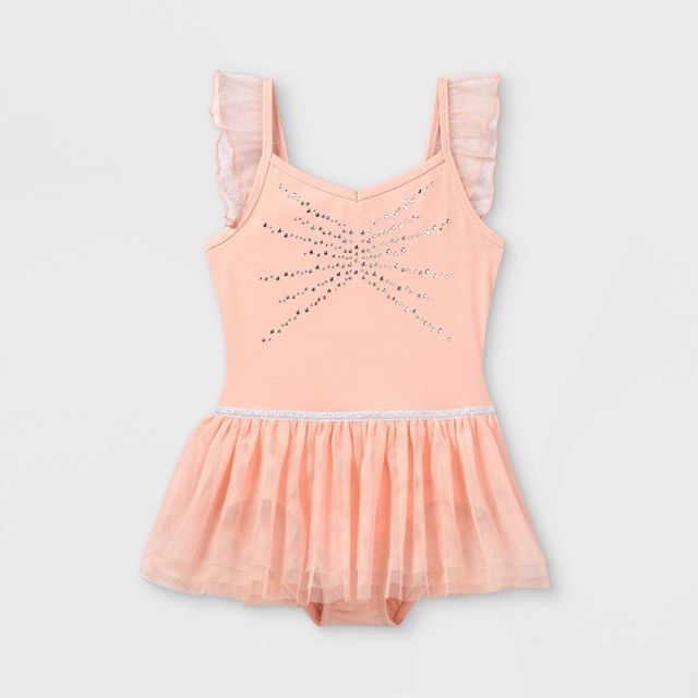 Girls Dancewear Cami Flutter Sleeve Leotard with Skirt