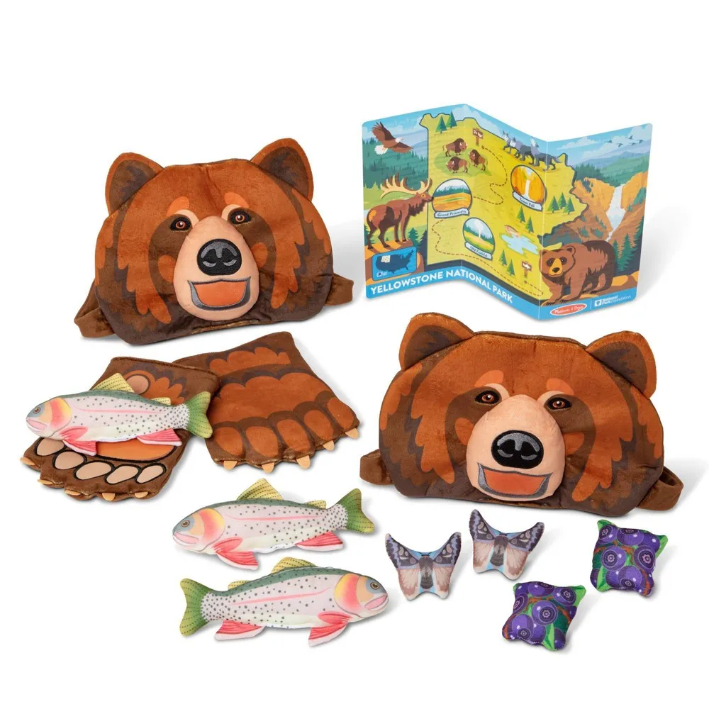 Melissa & Doug Yellowstone National Park Grizzly Bear Games and Pretend  Play Set with Plush Bear Heads and Bear Paw Gloves | The Market Place