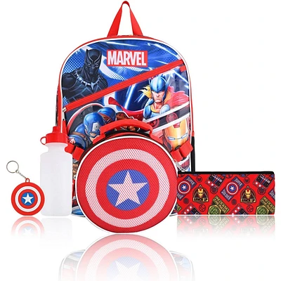 Marvel Kids 5pc 16 Backpack Set with Lunch Bag