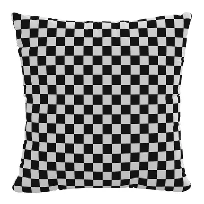 18x18 Polyester Insert in Checkerboard Square Throw Pillow - Skyline Furniture: Weave, Indoor