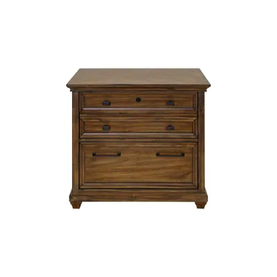 Porter Traditional Wood Lateral File Brown - Martin Furniture: 2-Drawer, No Assembly, 34W x 22D x 30H