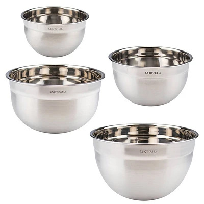 Tovolo Set of 4 Stainless Steel Mixing Bowls