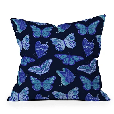 26x26 Deny Designs Jessica Molina Texas Butterflies Outdoor Throw Pillow Black