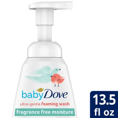 Baby Dove Fragrance Free Moisture Baby Body Wash & Shampoo, Hypoallergenic for Eczema-Prone Skin - 13.5 fl oz