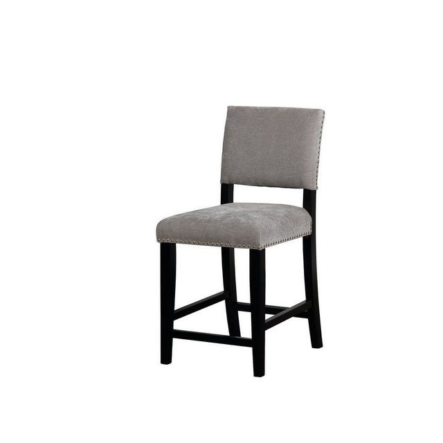 Linon Corey Dark Washed Velvet Upholstery Counter Height Barstool : Stained Wood Legs, Microfiber, Footrest