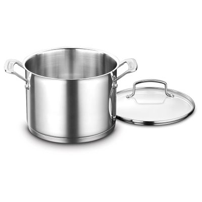 Cuisinart Matte White Stainless Steel Stockpot with Cover 6 qt.