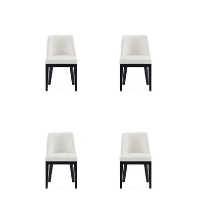 Set of 4 Gansevoort Modern Faux Leather Dining Chairs