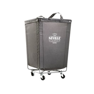 Seville Classics Commercial Heavy Duty Laundry Hamper Canvas Gray: Portable Clothes Hamper with Wheels & Built-In Handles